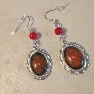 NEW Genuine Ruby crystal earrings